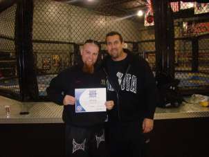 Referee Jeff Kemp with Instructor John McCarthy